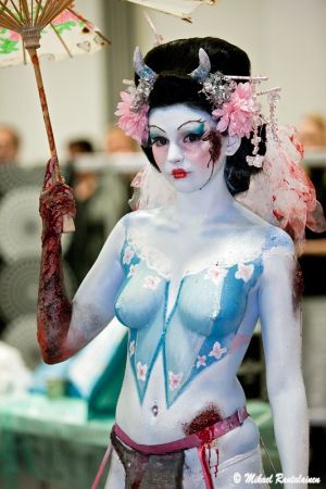 Finnish Body Painting Championships, Body painting by Janina Häikiö and Ninja Invenius, Helsinki, Finland