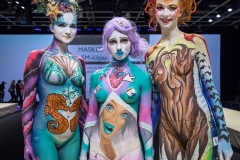 Bodypainting by Tanja Viitanen ja Lily Sjöman (2nd), Bodypainting by Emma Marttinen and Anna Siponen (1st), Bodypainting by Kai Schön (3rd), ”Secrets and illusions", Helsinki Bodypainting Competition 2015